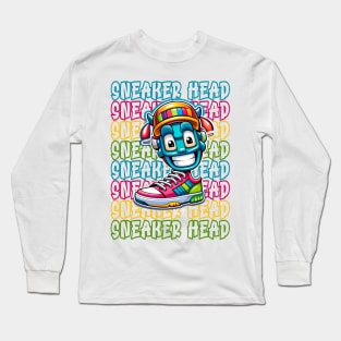 Cute Sneaker Head Design Long Sleeve T-Shirt